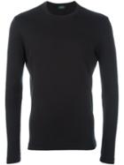 Zanone Classic Sweatshirt, Men's, Size: 48, Black, Cotton