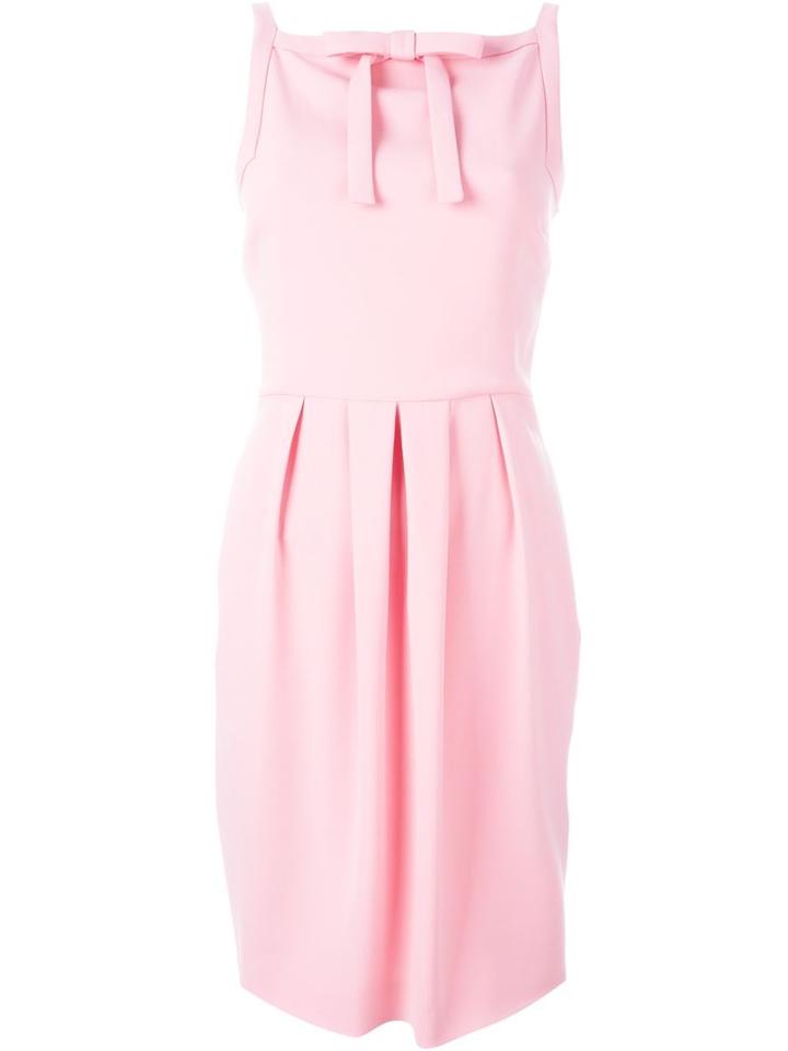 Boutique Moschino Bow Detail Dress, Women's, Size: 42, Pink/purple, Triacetate/polyester/acetate