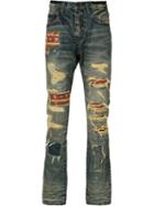 Prps Patch-detail Distressed Jeans, Men's, Size: 38, Blue, Cotton
