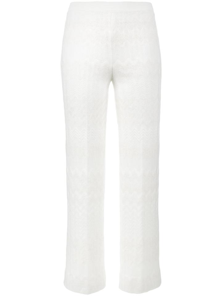 Missoni Chevron Knit Flared Trousers - White