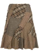 Comme Des Garçons Vintage Patchwork Skirt - Brown