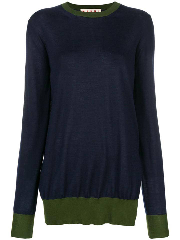 Marni Contrast Hem Jumper - Blue