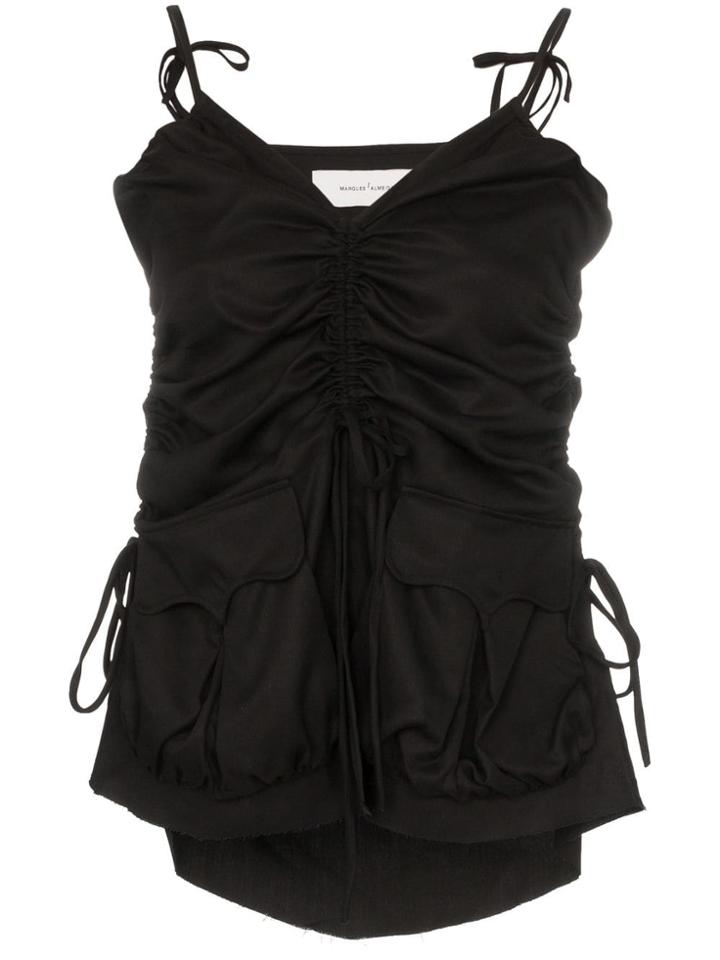 Marques'almeida Ruched Front Cami Top - Black