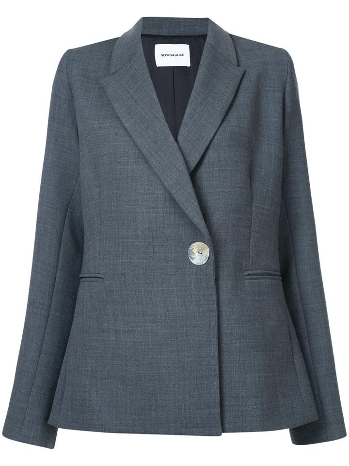 Georgia Alice - Classic Blazer - Women - Polyester/spandex/elastane/virgin Wool - 8, Grey, Polyester/spandex/elastane/virgin Wool