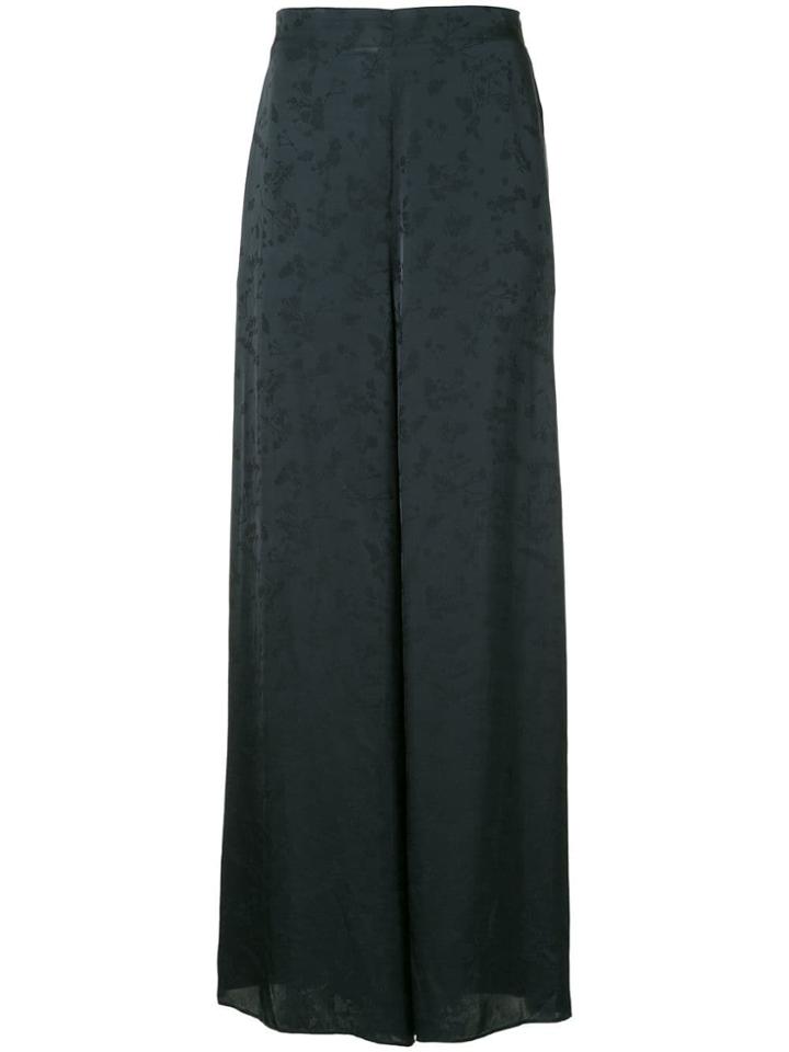 Rosetta Getty Floral Detail Palazzo Trousers - Blue