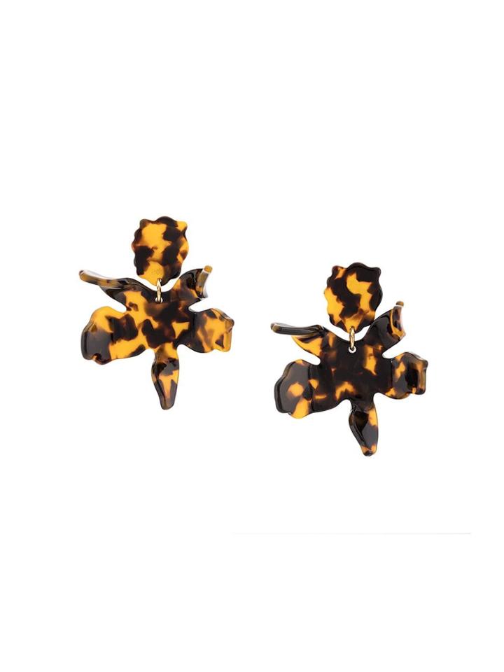 Lele Sadoughi Floral Stud Earrings - Brown