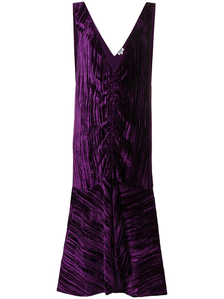 Kenzo Deep V-neck Dress - Pink & Purple