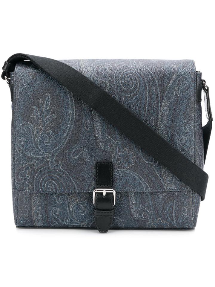 Etro Paisley Print Messenger Bag - Blue