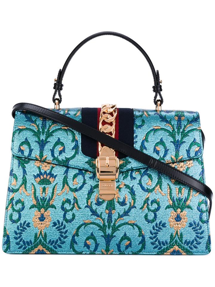 Gucci - Sylvie Tote - Women - Leather/metal - One Size, Blue, Leather/metal