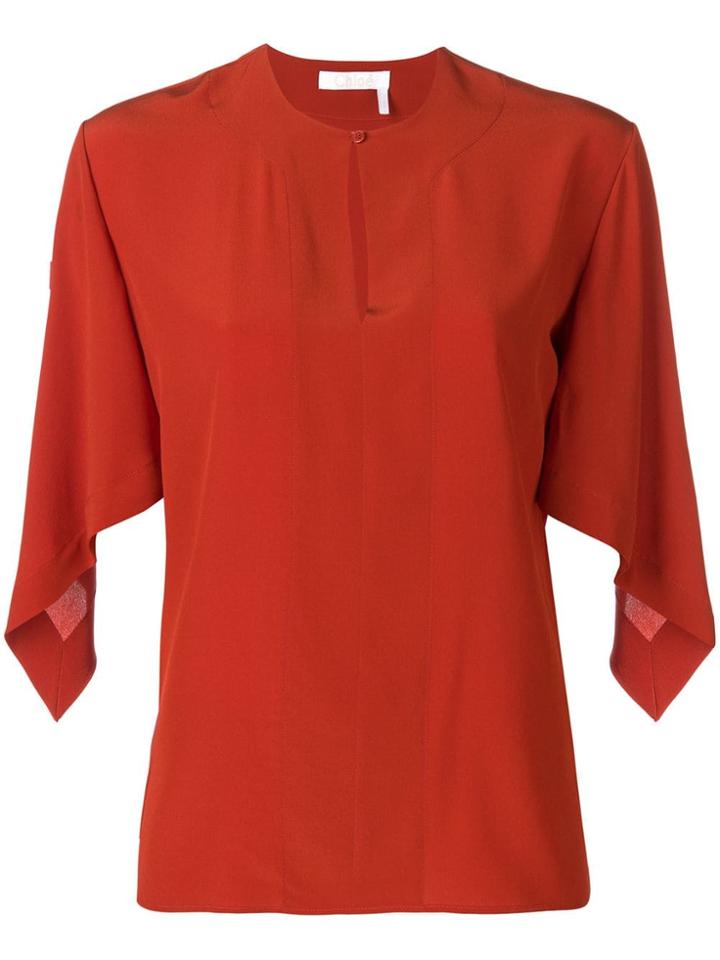 Chloé Draped Sleeve Top - Orange