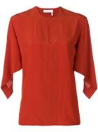 Chloé Draped Sleeve Top - Orange