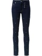 Muveil Embellished Skinny Jeans, Women's, Size: 40, Blue, Cotton/polyurethane