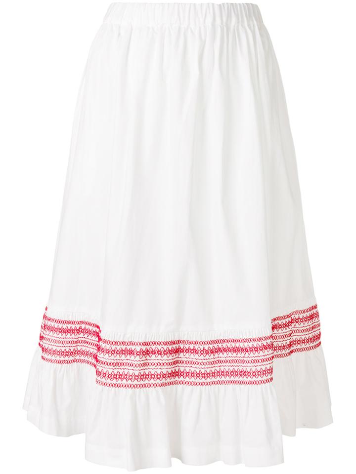Comme Des Garçons Girl Flared Midi Skirt - White