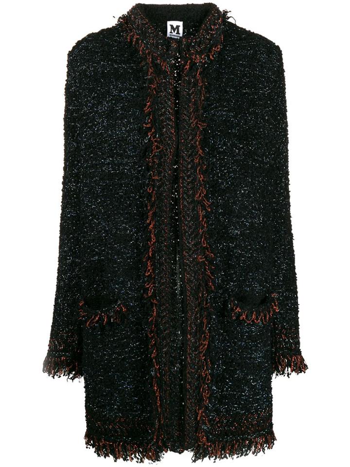 M Missoni Metallic Threading Tweed Coat - Blue