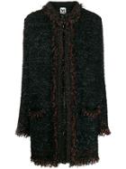 M Missoni Metallic Threading Tweed Coat - Blue