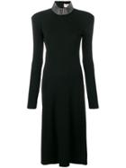Christopher Kane Ribbed Jersey Crystal Dress - Black