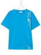 Moschino Kids Teen Lettering Logo Print T-shirt - Blue