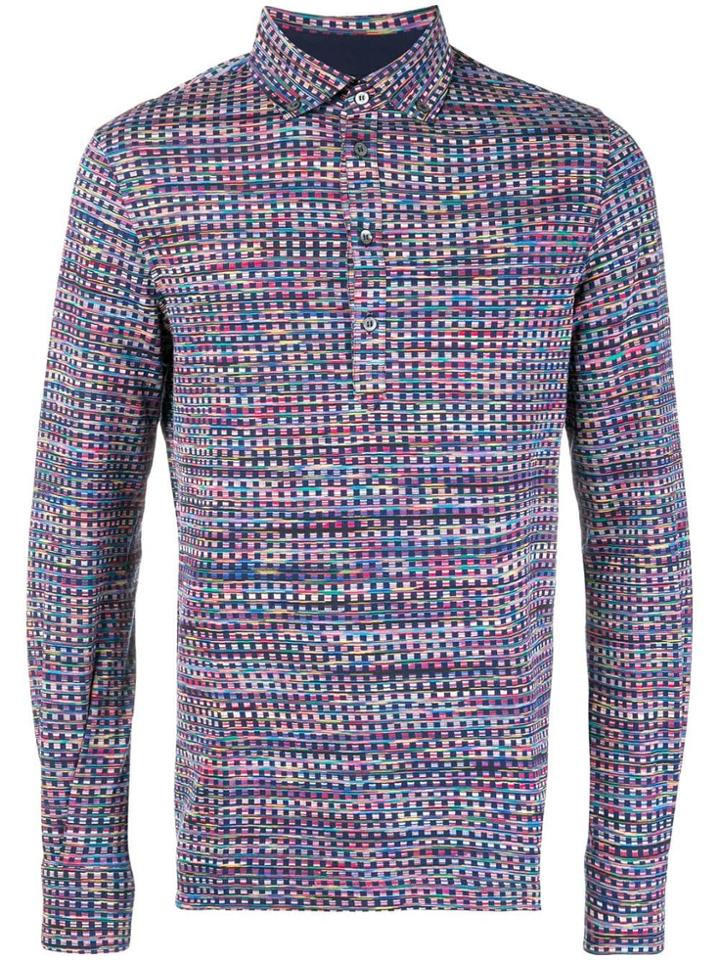 Missoni Check Print Polo Shirt - Pink & Purple