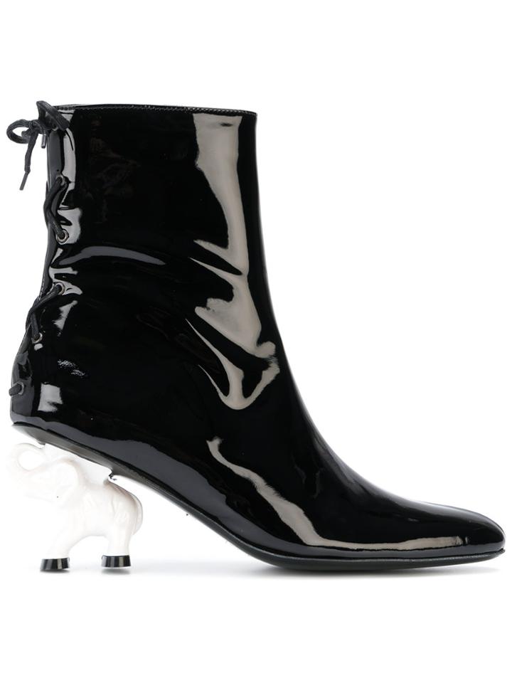 Dorateymur Elephant Heeled Boots - Black