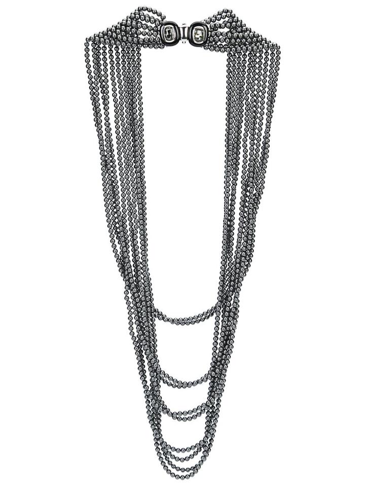 Oscar De La Renta Multi Strand Pearl Necklace - Grey