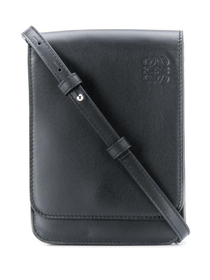 Loewe Gusset Flat Crossbody Bag - Black