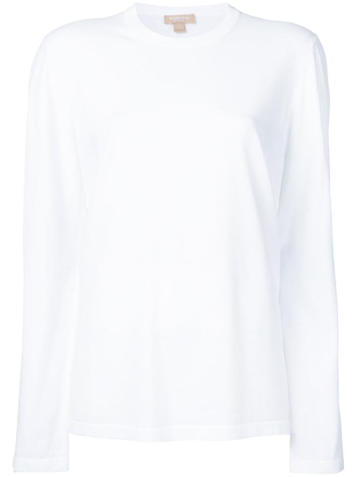 Michael Kors - Longsleeved T-shirt - Women - Cotton - L, White, Cotton