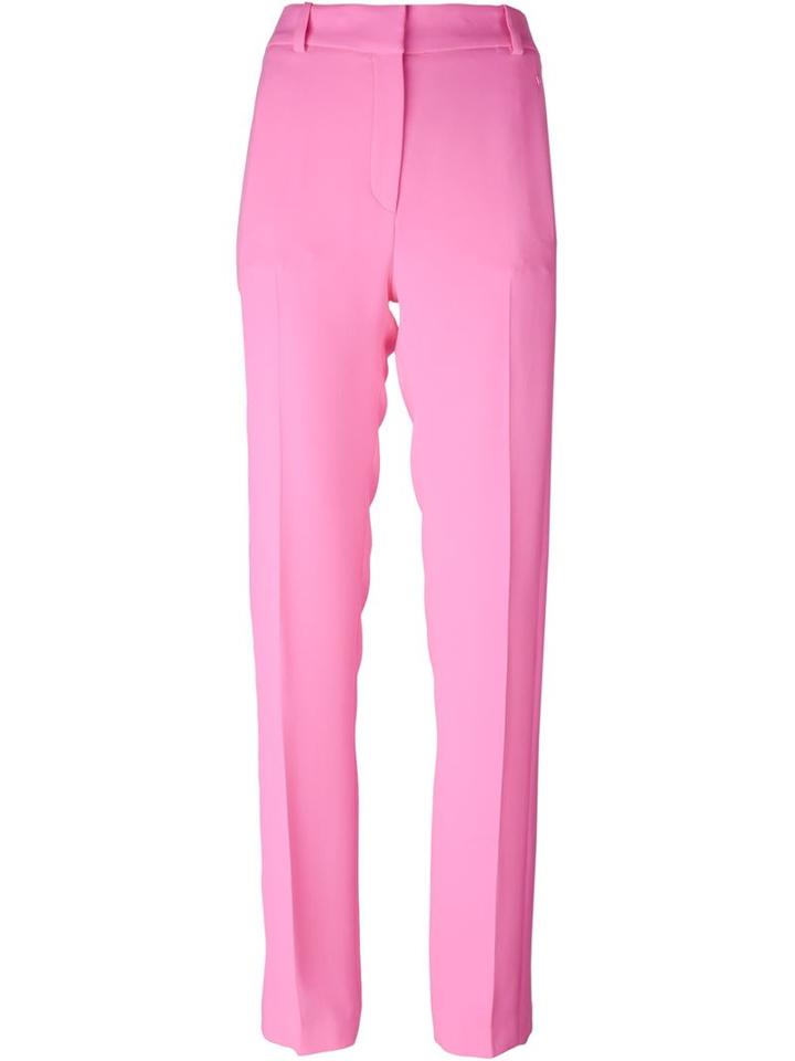 Versace Tailored Trousers, Women's, Size: 42, Pink/purple, Silk/rayon/spandex/elastane