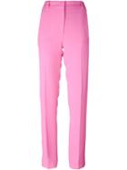 Versace Tailored Trousers, Women's, Size: 42, Pink/purple, Silk/rayon/spandex/elastane