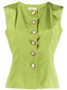 Yves Saint Laurent Pre-owned 1980's Slim Buttoned Blouse - Green