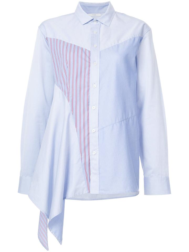 Tome Asymmetric Panelled Shirt - Blue