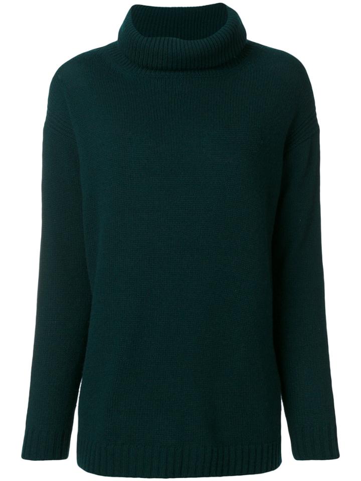 Prada Elbow Patch Roll Neck Sweater - Green