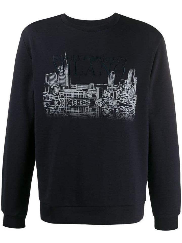 Emporio Armani Graphic Printed Sweatshirt - Blue