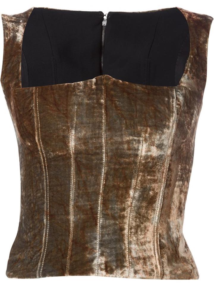 Y / Project Velvet Bustier Top, Women's, Size: 38, Brown, Silk/elastodiene/viscose/virgin Wool