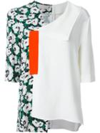 Stella Mccartney Asymmetric Floral Blouse, Women's, Size: 44, White, Viscose/spandex/elastane