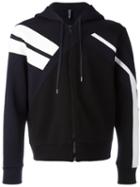 Neil Barrett Sleeve Panel Zip Cardigan, Men's, Size: Large, Black, Cotton/lyocell/viscose/polyurethane