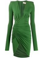 Alexandre Vauthier Asymmetric Ruched Dress - Green