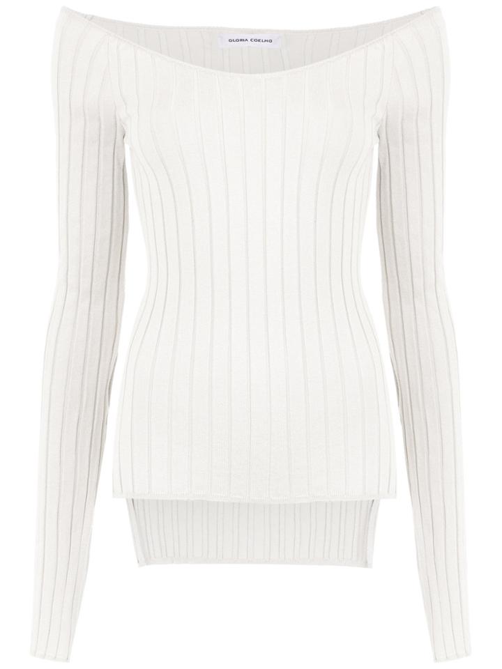 Gloria Coelho Off The Shoulder Knit Blouse - White
