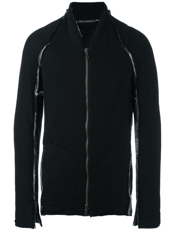 Cedric Jacquemyn Padded Deconstructed Bomber Jacket, Men's, Size: 48, Black, Virgin Wool/silk/viscose
