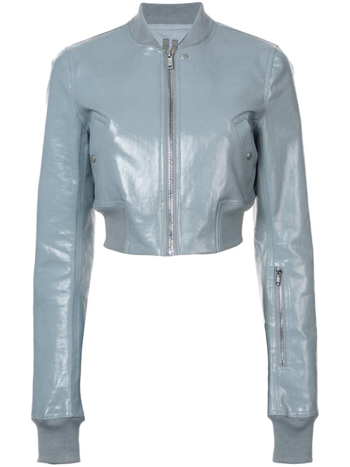 Rick Owens Drkshdw Glitter Cropped Bomber Jacket - Blue