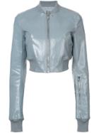 Rick Owens Drkshdw Glitter Cropped Bomber Jacket - Blue