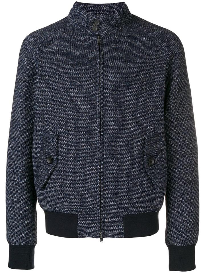 Zanone Biker Knitted Style Jacket - Blue