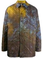 Oamc Foliage Print Coat - Yellow