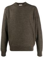 Lemaire Knitted Crew Neck Jumper - Brown