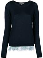 Maison Père Embellished Long Sleeve Sweater - Blue