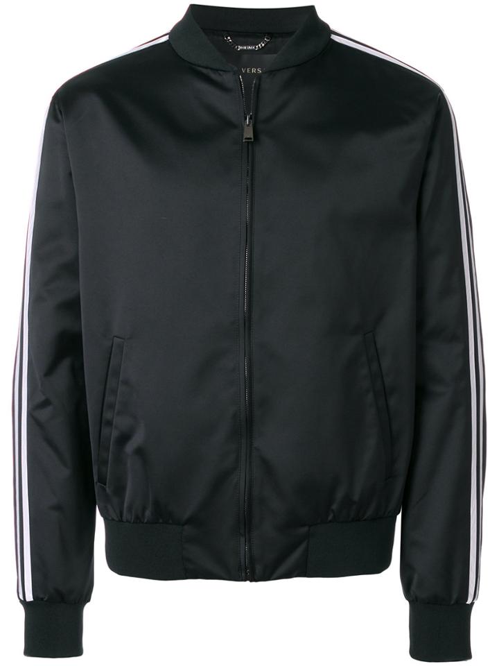 Versace Medusa Embroidered Bomber Jacket - Black