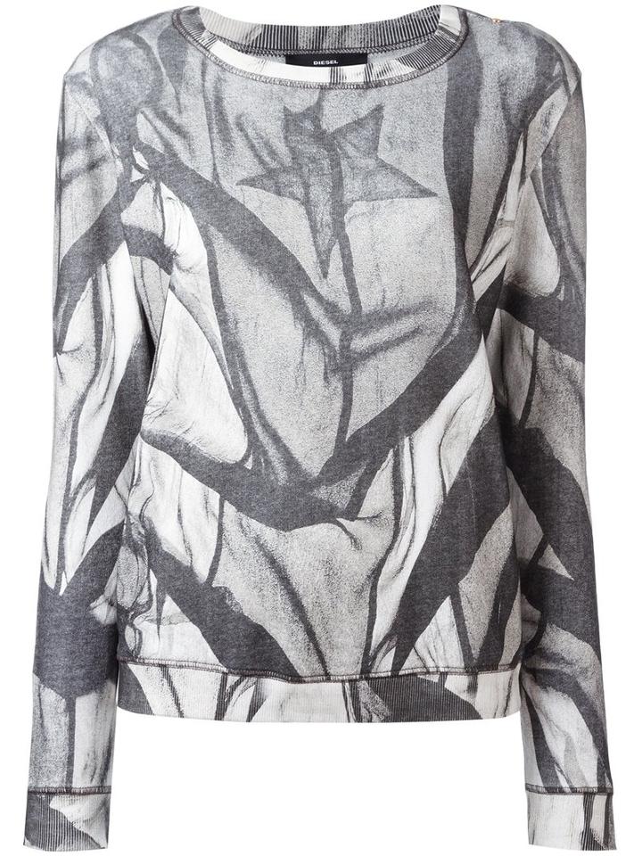 Diesel Printed Sweatshirt, Women's, Size: Medium, Grey, Cotton
