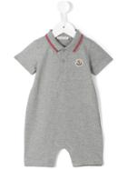 Moncler Kids - Polo Romper - Kids - Cotton/spandex/elastane - 6-9 Mth, Grey