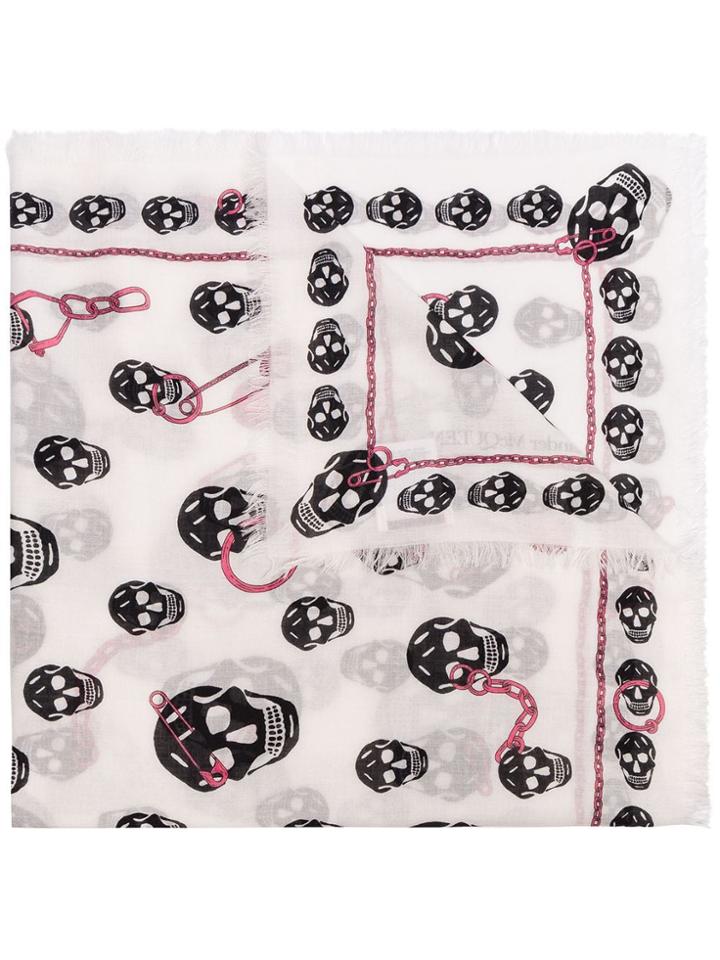 Alexander Mcqueen Skull Print Scarf - Multicolour