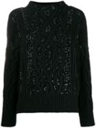 Ermanno Scervino Cable Knit Turtleneck Jumper - Black