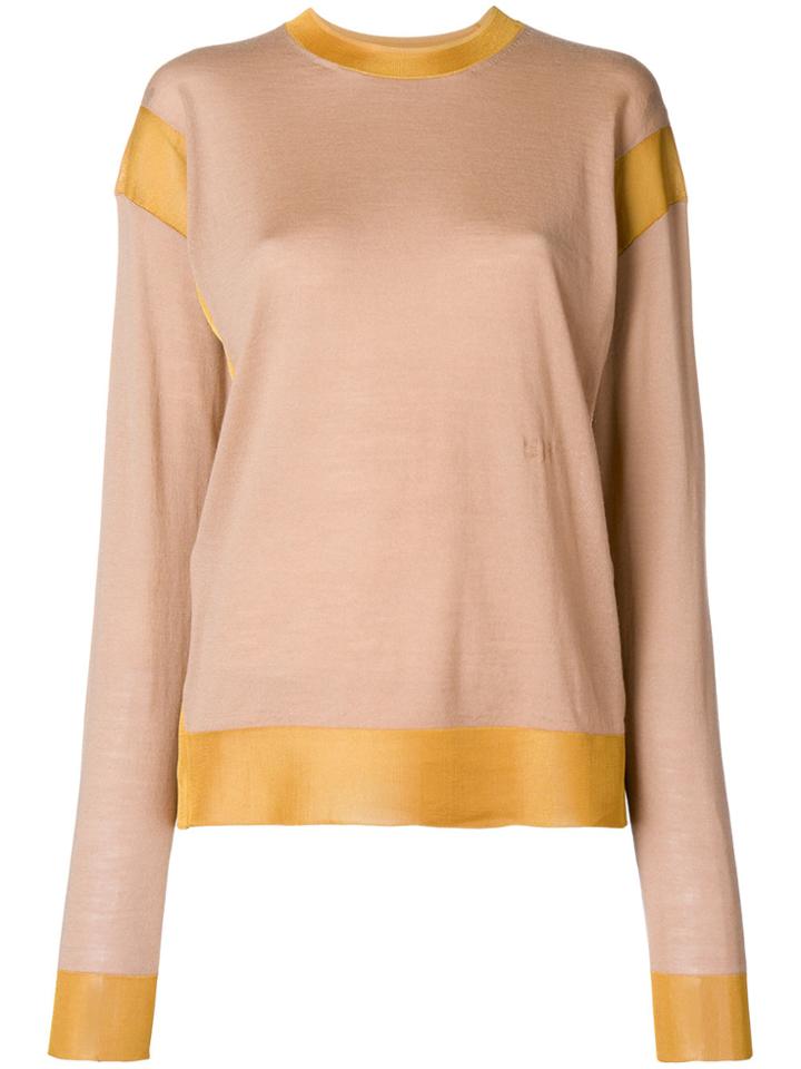 Sonia Rykiel Contrast Knit Jumper - Brown